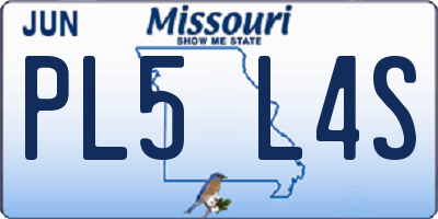 MO license plate PL5L4S