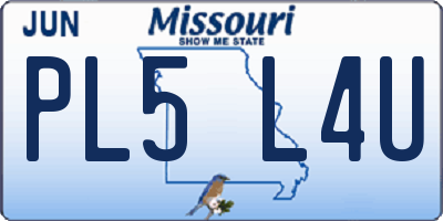 MO license plate PL5L4U