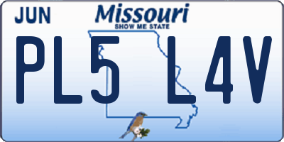 MO license plate PL5L4V