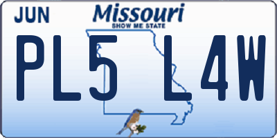 MO license plate PL5L4W