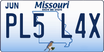 MO license plate PL5L4X