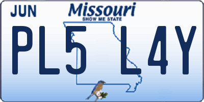 MO license plate PL5L4Y