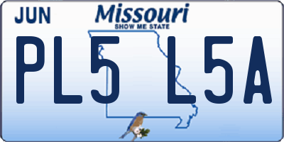 MO license plate PL5L5A