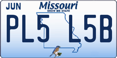 MO license plate PL5L5B
