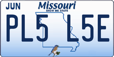 MO license plate PL5L5E