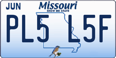 MO license plate PL5L5F