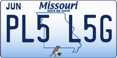 MO license plate PL5L5G