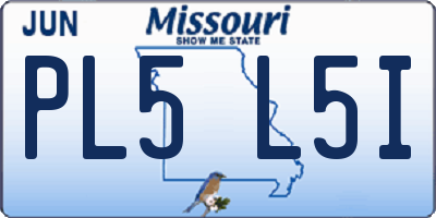 MO license plate PL5L5I