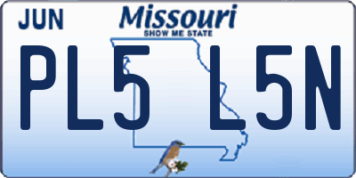 MO license plate PL5L5N