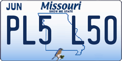MO license plate PL5L5O
