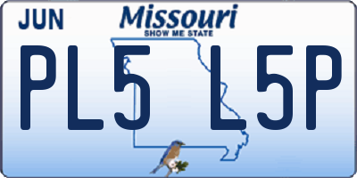 MO license plate PL5L5P