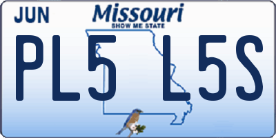 MO license plate PL5L5S