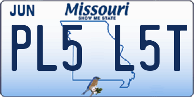 MO license plate PL5L5T