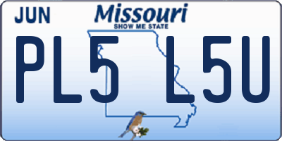 MO license plate PL5L5U