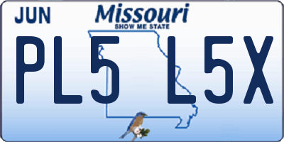 MO license plate PL5L5X