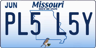 MO license plate PL5L5Y