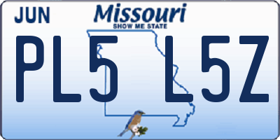 MO license plate PL5L5Z