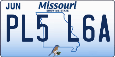 MO license plate PL5L6A