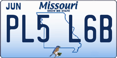 MO license plate PL5L6B