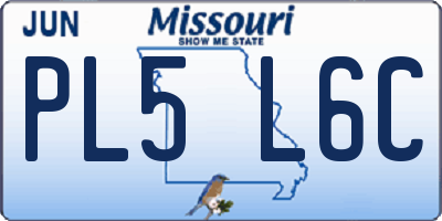 MO license plate PL5L6C