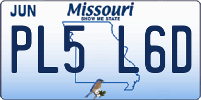 MO license plate PL5L6D