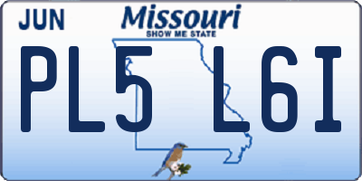 MO license plate PL5L6I