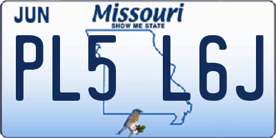 MO license plate PL5L6J