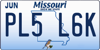 MO license plate PL5L6K
