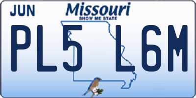 MO license plate PL5L6M