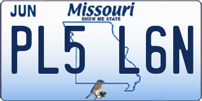 MO license plate PL5L6N