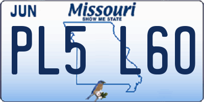 MO license plate PL5L6O