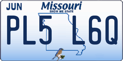 MO license plate PL5L6Q