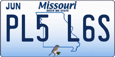 MO license plate PL5L6S