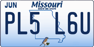 MO license plate PL5L6U