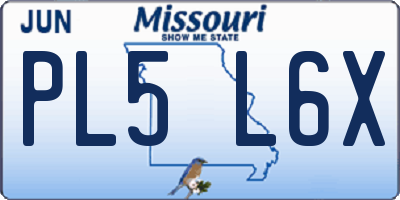 MO license plate PL5L6X