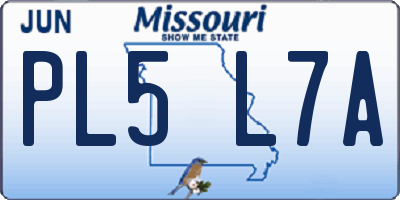 MO license plate PL5L7A