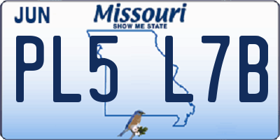 MO license plate PL5L7B