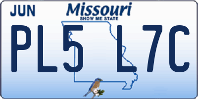 MO license plate PL5L7C
