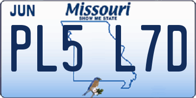 MO license plate PL5L7D
