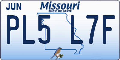MO license plate PL5L7F