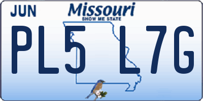 MO license plate PL5L7G