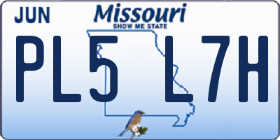 MO license plate PL5L7H