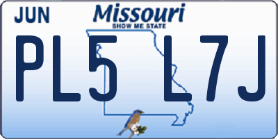 MO license plate PL5L7J