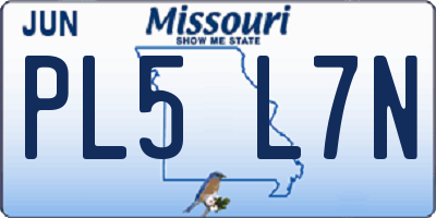 MO license plate PL5L7N