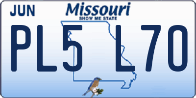 MO license plate PL5L7O