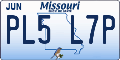 MO license plate PL5L7P