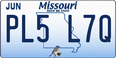 MO license plate PL5L7Q