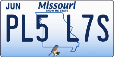 MO license plate PL5L7S