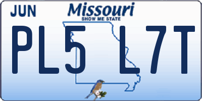 MO license plate PL5L7T
