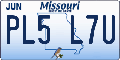 MO license plate PL5L7U